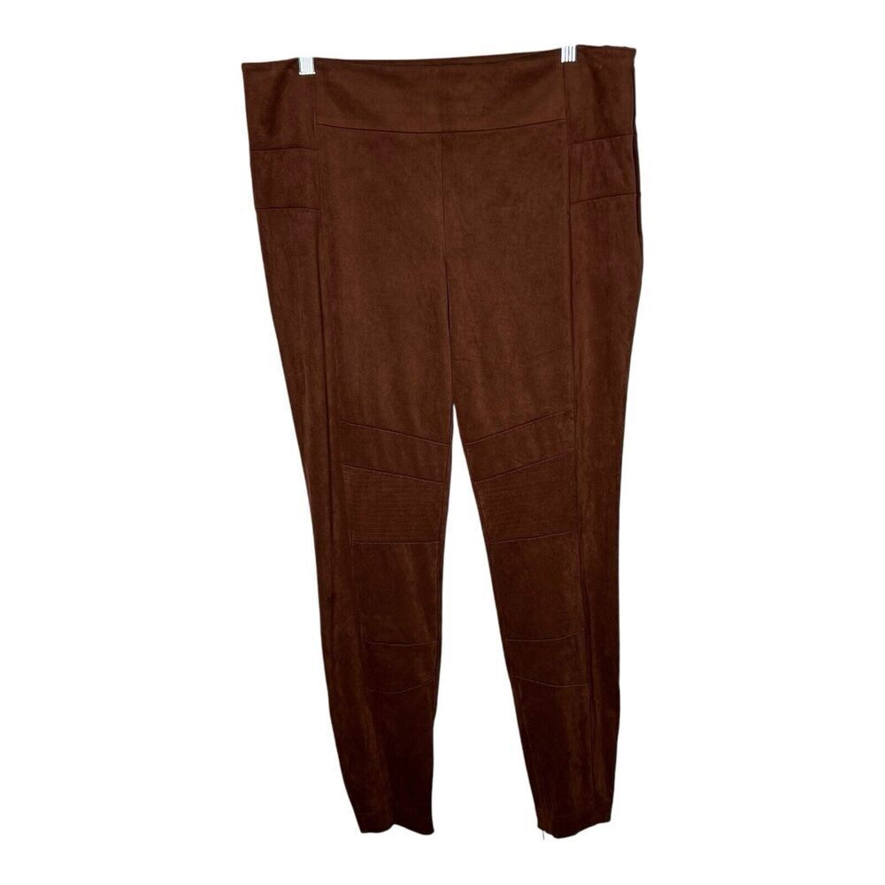 Sundance Pants Womens Size 12 Faux Suede Brown Fall Boho Stretch Ankle Zips